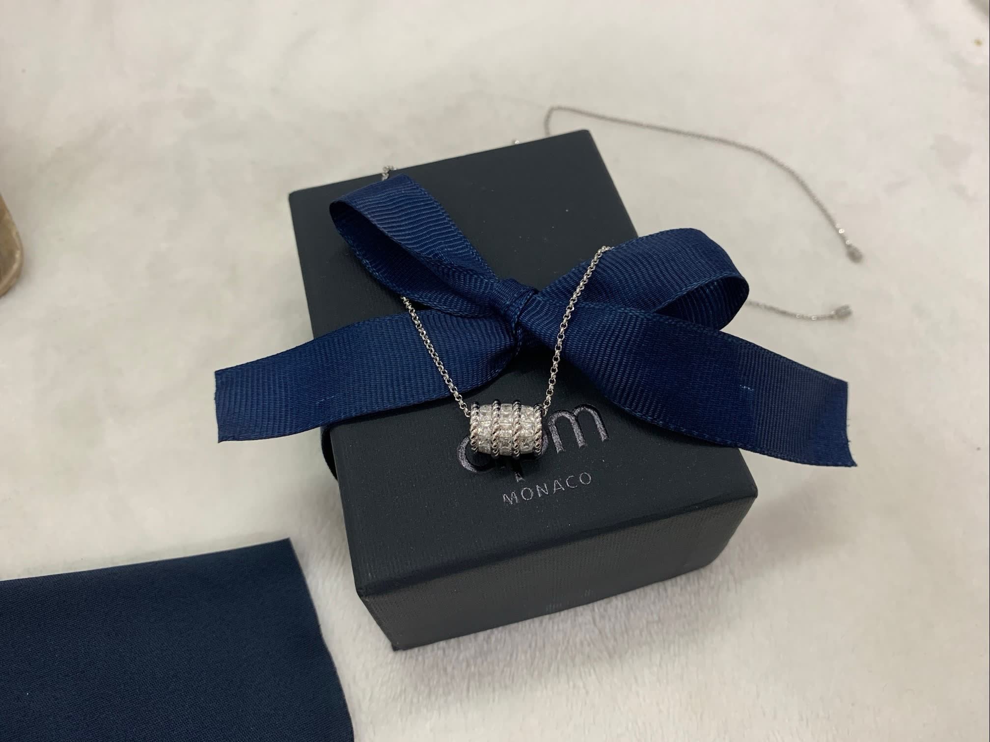 APM Monaco Silver Raw Diamond Necklace